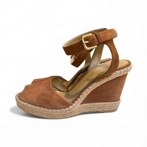 Stuart Weitzman Tan Espadrille Wedges